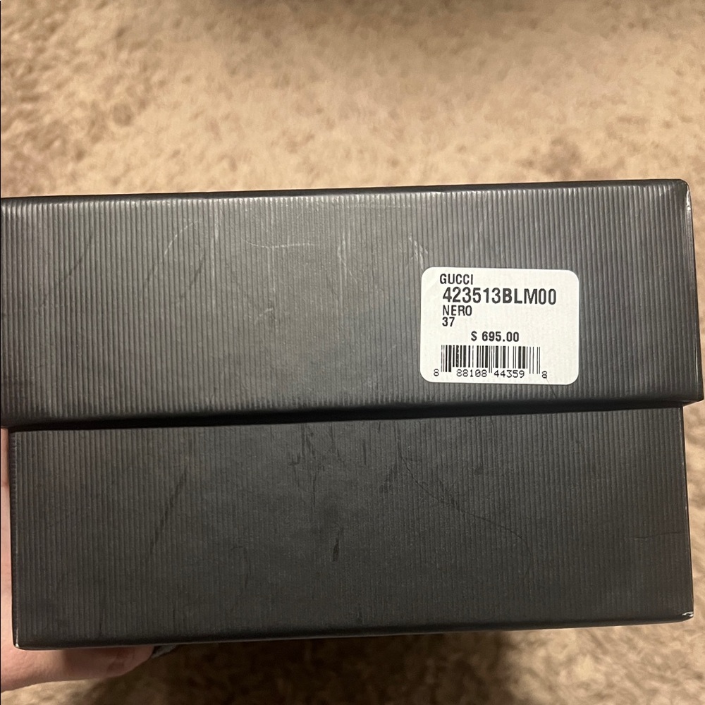 Gucci Black Leather Mules with Gold Accents - Picture 4 of 4